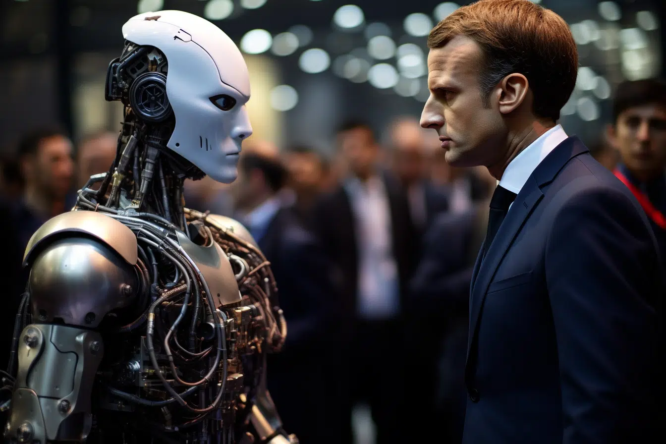 Emmanuel Macron și-a luat un robot de companie pentru a discuta despre reforme!