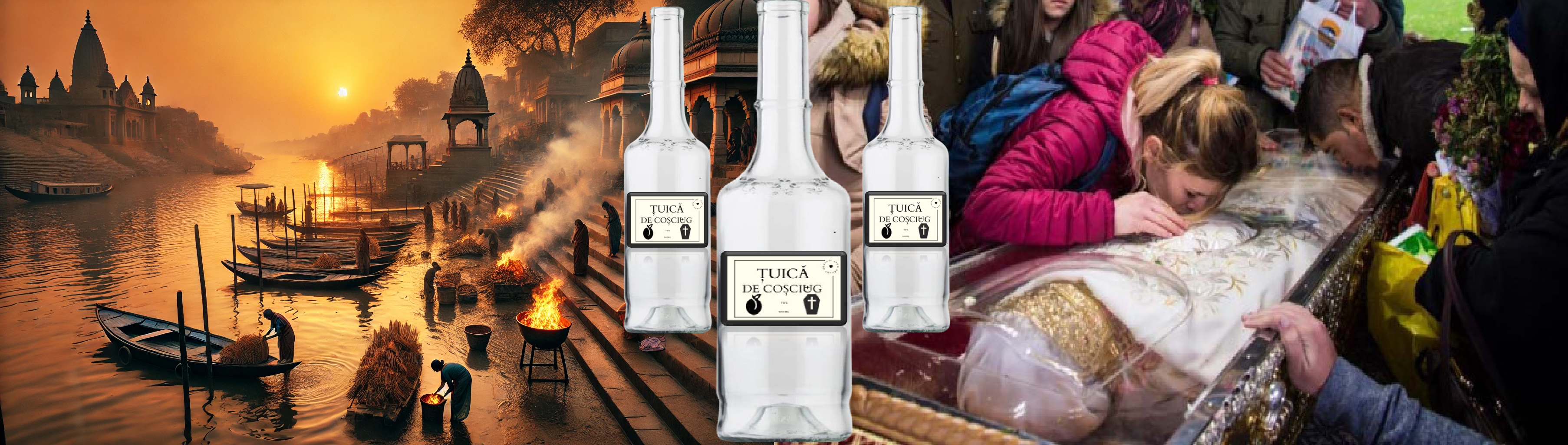 Sfintele Râuri și Moaște Distilate: O Parodie a Sacrului Universal