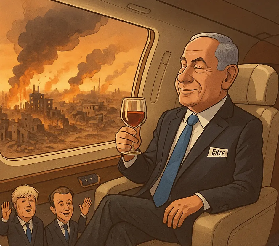 Netanyahu, Marele Turist al Apocalipsei, zboară liber peste Europa, în timp ce Gaza arde în tăcere