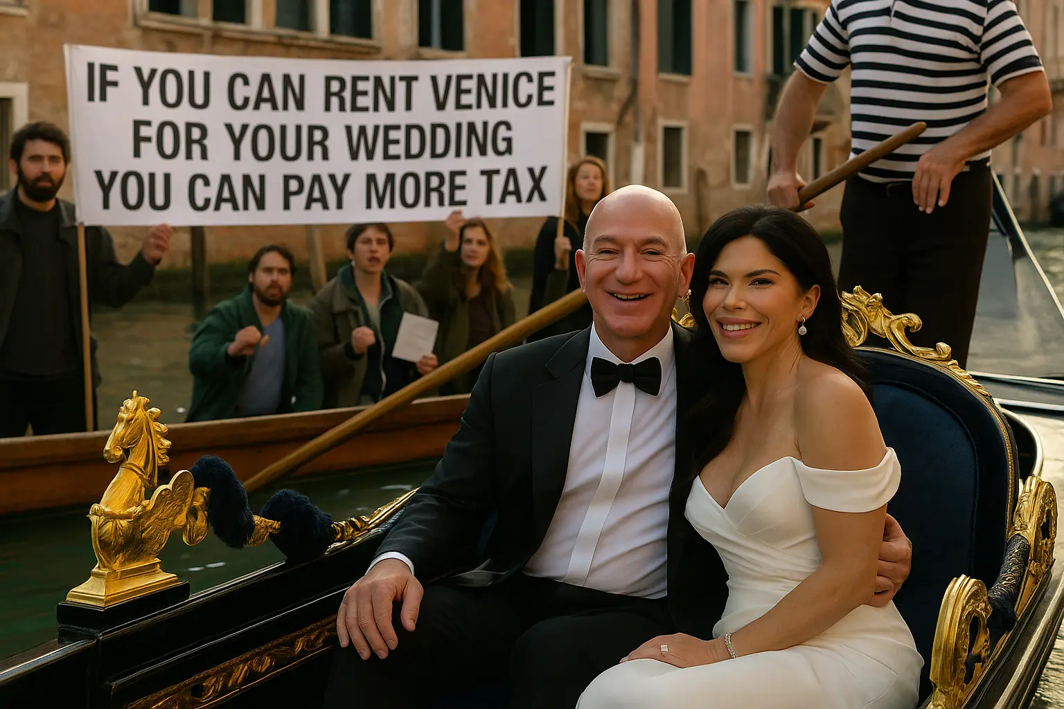 Nunta lui Bezos la Veneția – Dragoste pe Amazon Prime, cu livrare gratuită de revoltă socială