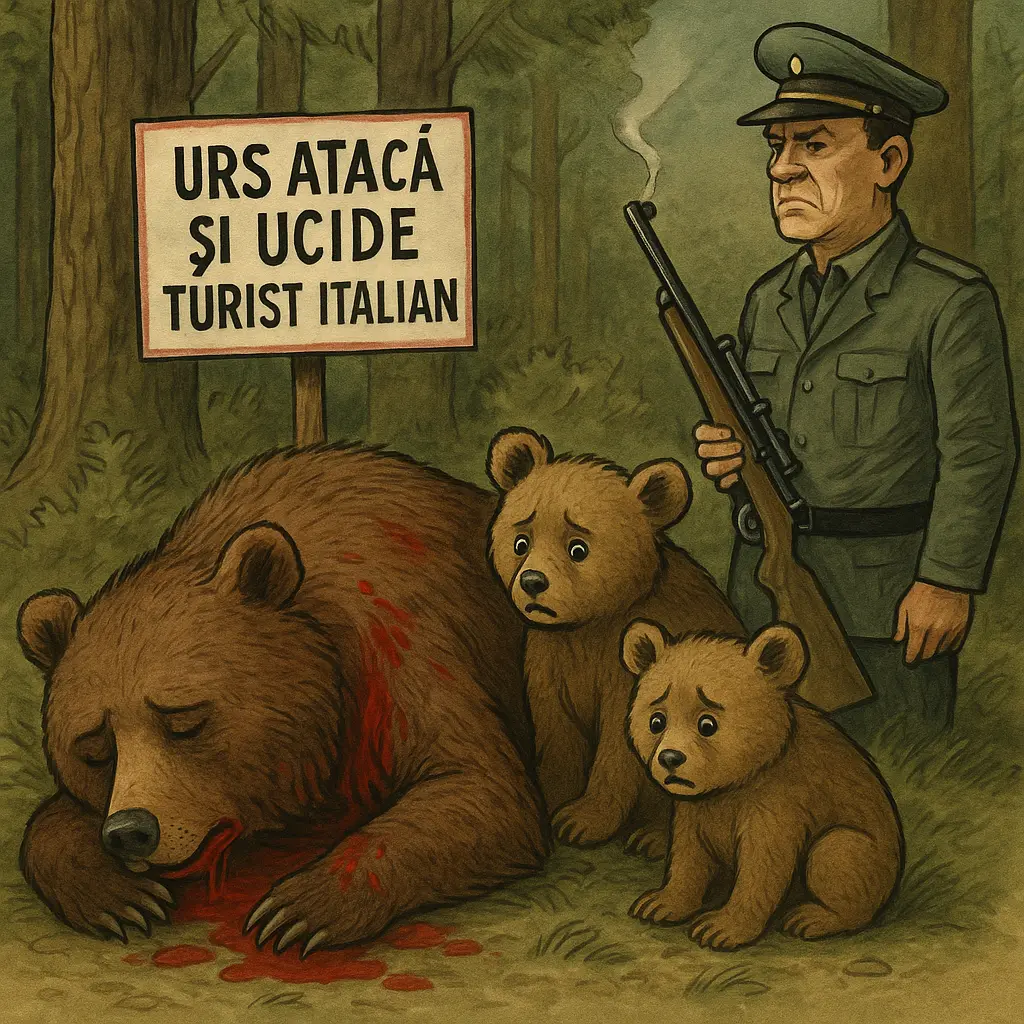 Justiție cu colți: Ursoaica vinovată de maternitate executată de statul român pentru crima de a fi… mamă și animal sălbatic